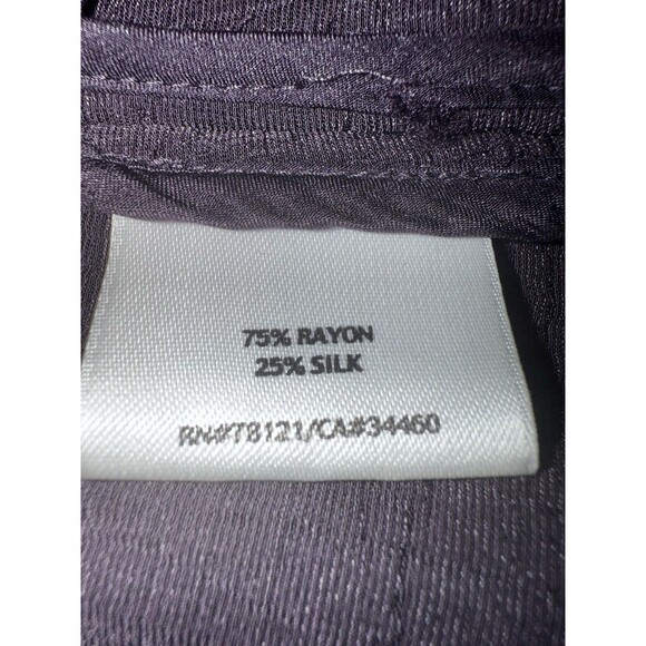 Eileen Fisher Textured Rayon & Silk Purple Blazer Size L Blouse With Pockets - Picture 8 of 13